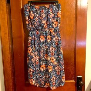 Express floral high low strapless dress